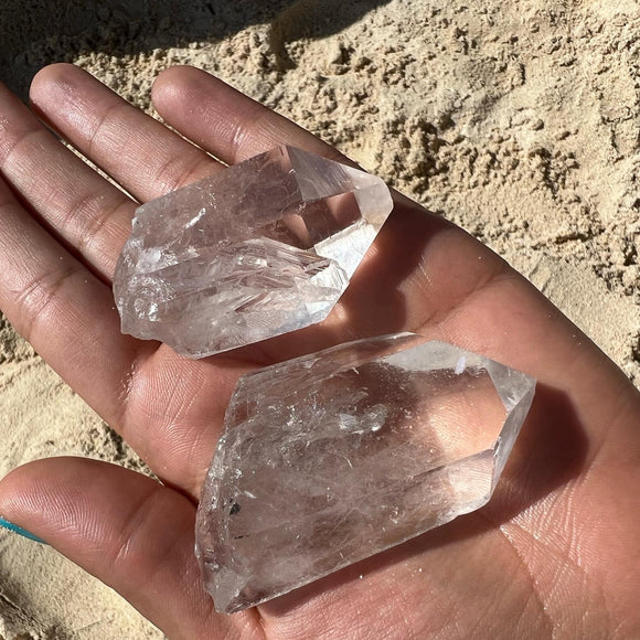 clear quartz crystal points