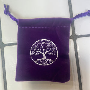 Purple tree of life velvet pouch