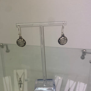 moonstone round large earrings