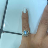 moonstone oval medusa silver ring