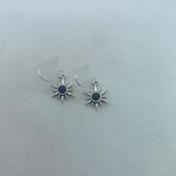 Onyx star earrings