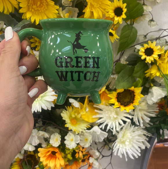 green witch mug