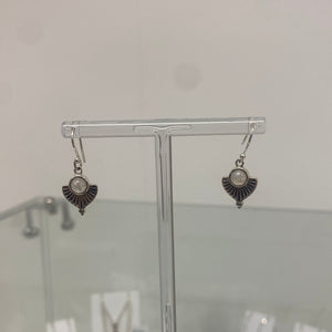 moonstone fan earrings