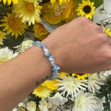 Aquamarine rhinestone chipped bracelet