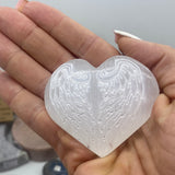 Selenite heart with wings