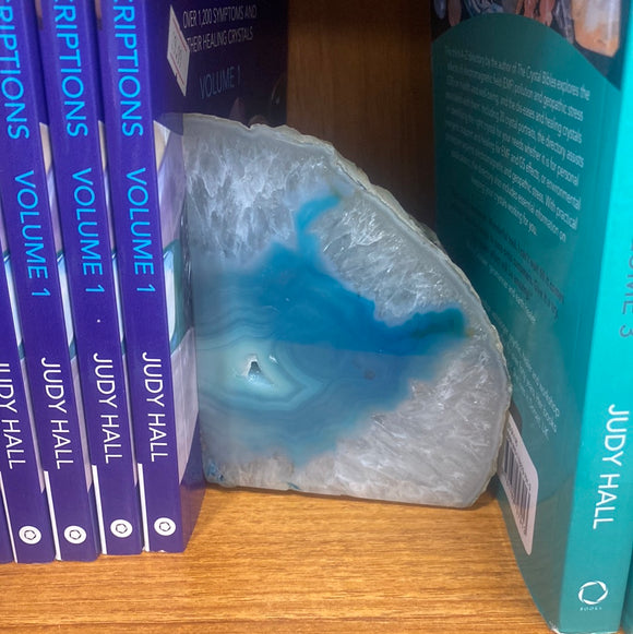 blue agate bookends small