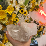 Clear quartz raw tealight