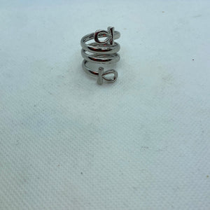 Silver double twisted ankh ring