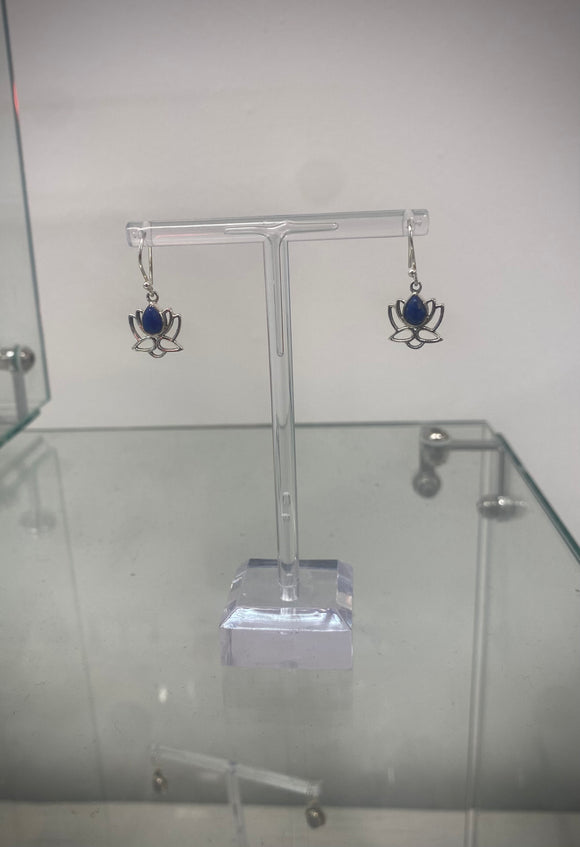 Lotus lapis lazuli earrings
