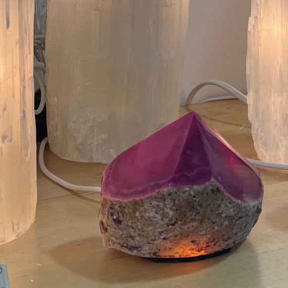 Mini agate pink lamp