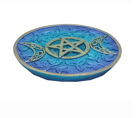 Blue pentagram incense holder