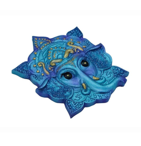 Blue Ganesha incense holder