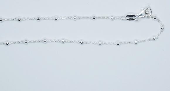 silver chain 3 beads 16